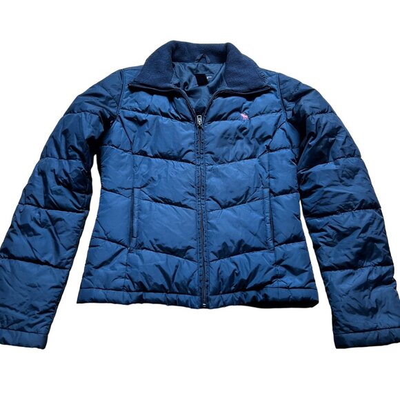 Abercrombie & Fitch Jackets & Blazers - Abercrombie & Fitch Size XS Navy Blue Quilted Down Fill Full Zip Puffer Jacket